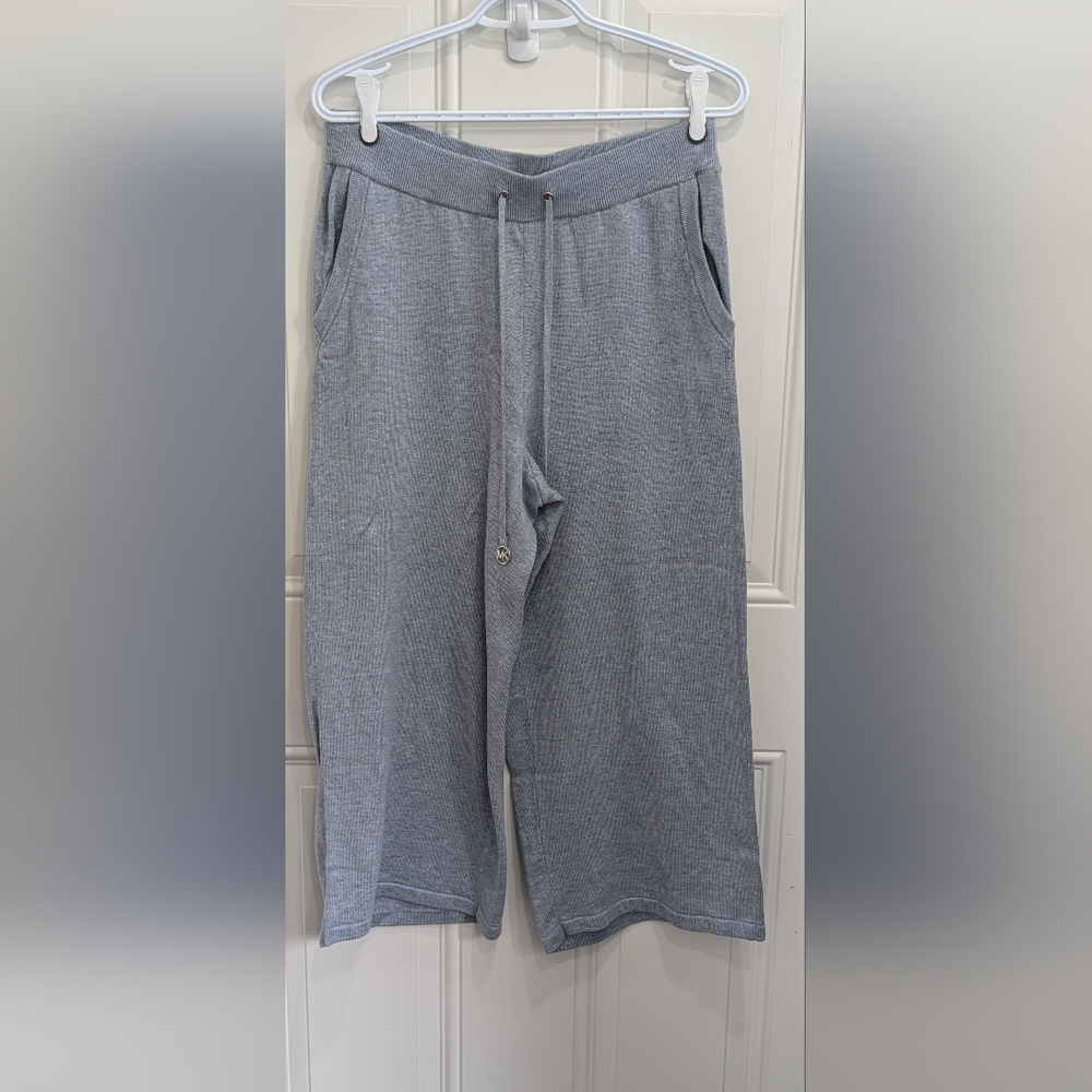 Michael Kors Gray Capris Relaxed Fit Drawstring Waist